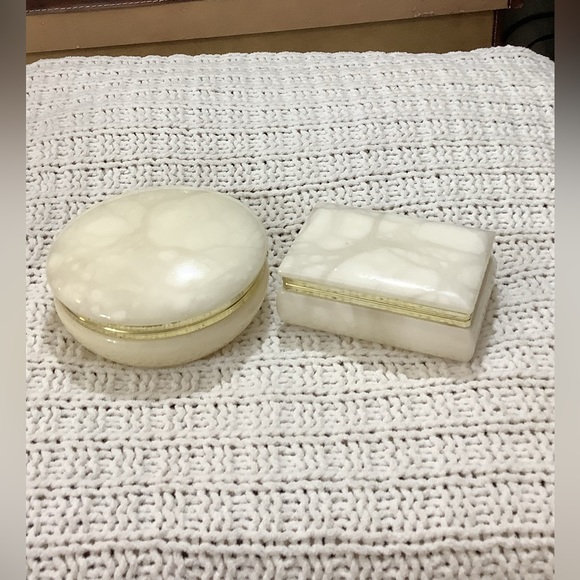 Other Pair Of Vintage Alabaster Trinket Boxes Poshmark
